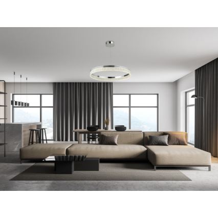 LED-dimmbarer Kristall-Kronleuchter an Stahlseil THALIA LED/55W/230V 3000-6000K Ø 80 cm + Fernbedienung