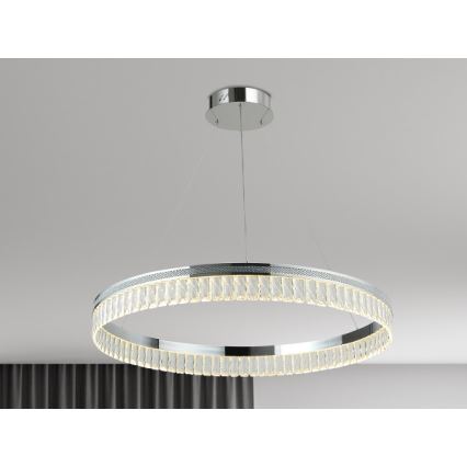LED-dimmbarer Kristall-Kronleuchter an Stahlseil THALIA LED/55W/230V 3000-6000K Ø 80 cm + Fernbedienung