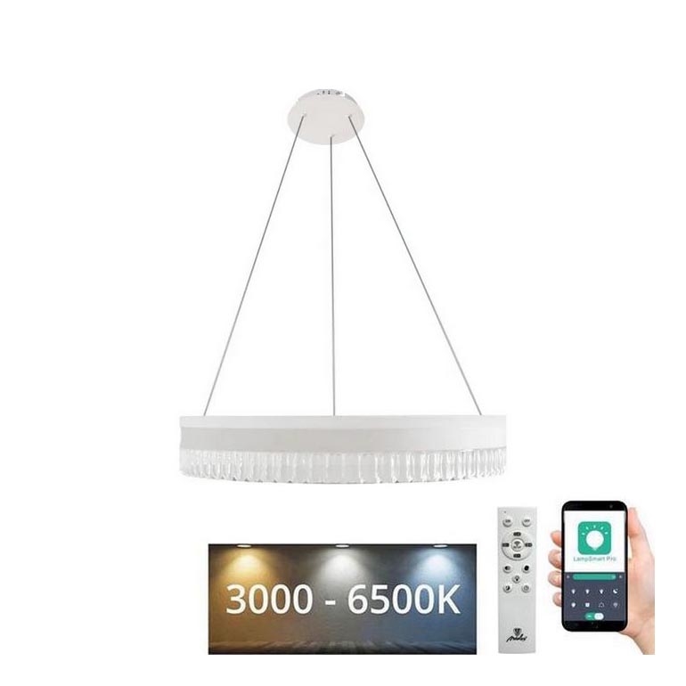 Dimmbarer LED-Kristallkronleuchter an Aufhängung LED/80W/230V 3000-6500K weiß + Fernbedienung