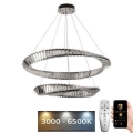 Dimmbarer LED-Kristallkronleuchter an einer Aufhängung LED/90W/230V 3000-6500K glänzendes Chrom + Fernbedienung