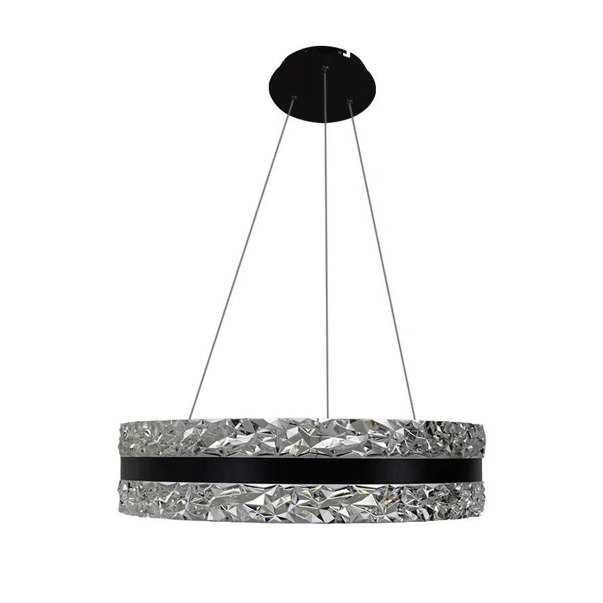 Dimmbarer LED-Kristallkronleuchter an Aufhängung LED/80W/230V 3000-6500K schwarz + Fernbedienung