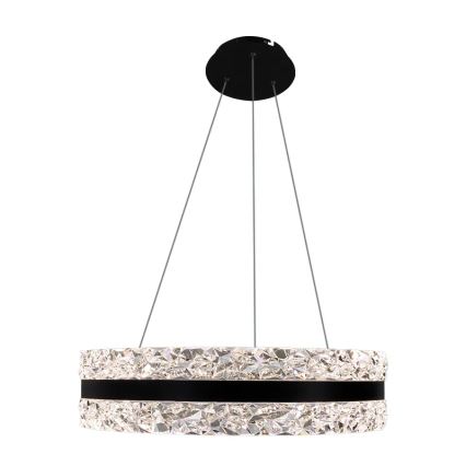 Dimmbarer LED-Kristallkronleuchter an Aufhängung LED/80W/230V 3000-6500K schwarz + Fernbedienung