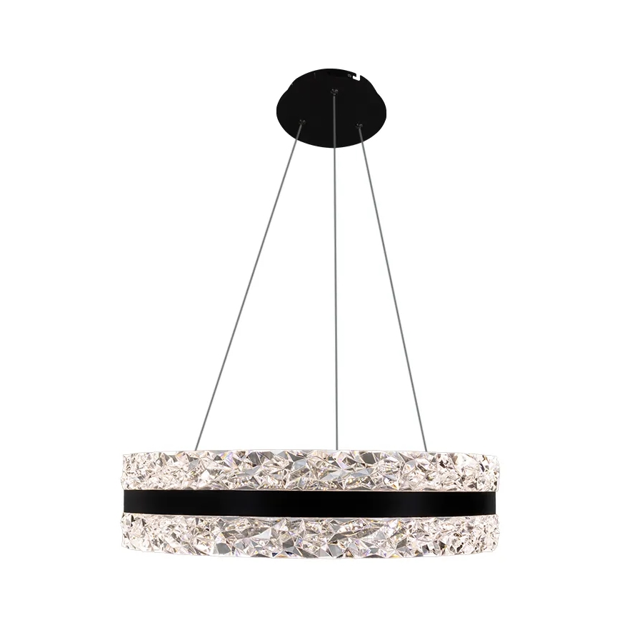 Dimmbarer LED-Kristallkronleuchter an Aufhängung LED/80W/230V 3000-6500K schwarz + Fernbedienung