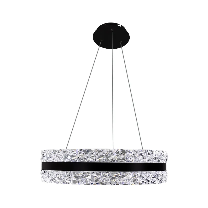 Dimmbarer LED-Kristallkronleuchter an Aufhängung LED/80W/230V 3000-6500K schwarz + Fernbedienung