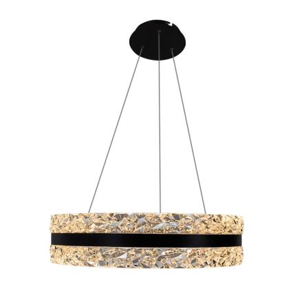 Dimmbarer LED-Kristallkronleuchter an Aufhängung LED/80W/230V 3000-6500K schwarz + Fernbedienung