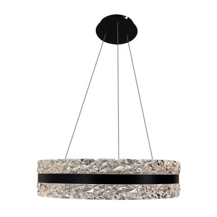 Dimmbarer LED-Kristallkronleuchter an Aufhängung LED/80W/230V 3000-6500K schwarz + Fernbedienung