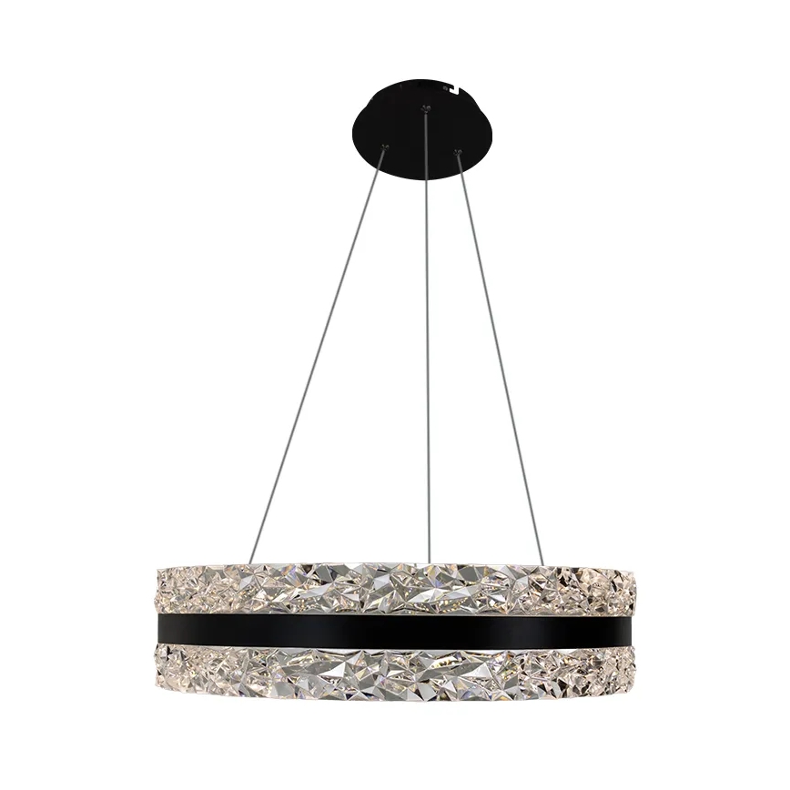 Dimmbarer LED-Kristallkronleuchter an Aufhängung LED/80W/230V 3000-6500K schwarz + Fernbedienung