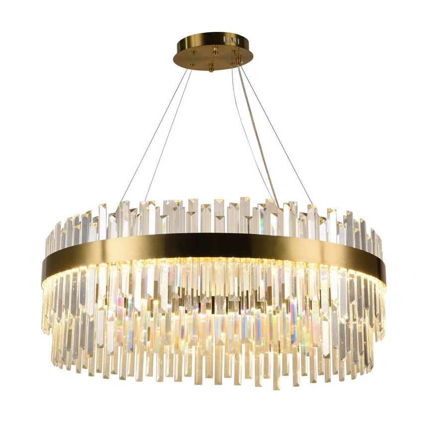 Dimmbarer LED-Kristallkronleuchter an Schnur LED/110W/230V 3000-6500K golden + Fernbedienung