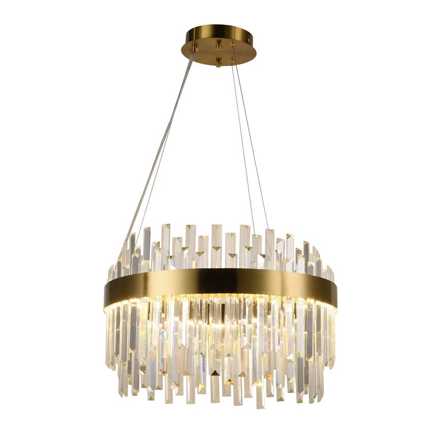 Dimmbare LED-Kristallkronleuchter an Schnur LED/70W/230V 3000-6500K golden + Fernbedienung