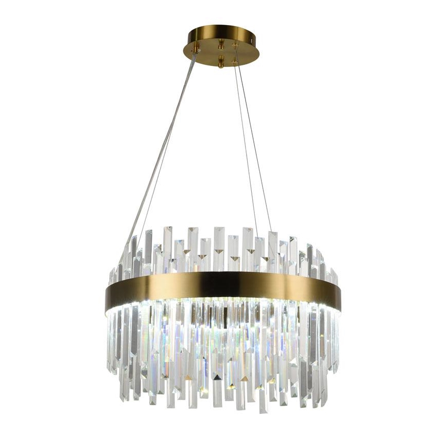 Dimmbare LED-Kristallkronleuchter an Schnur LED/70W/230V 3000-6500K golden + Fernbedienung
