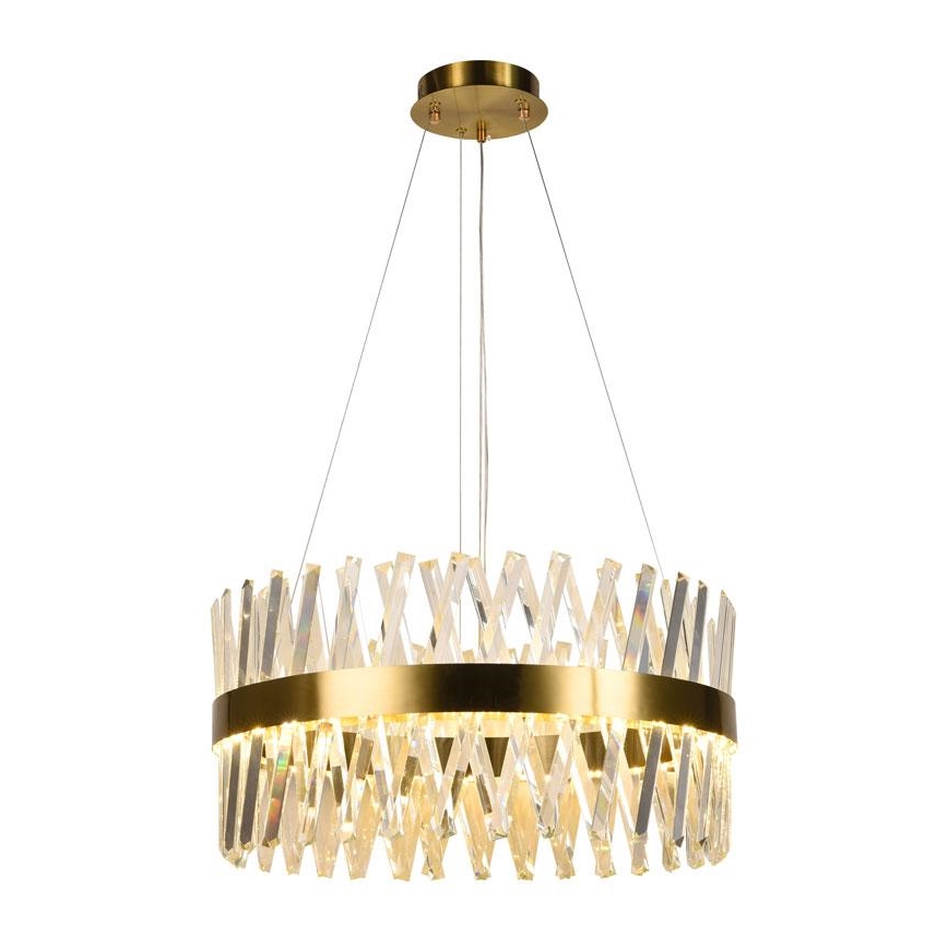 Dimmbarer LED-Kristallkronleuchter an Schnur LED/80W/230V 3000-6500K golden + Fernbedienung