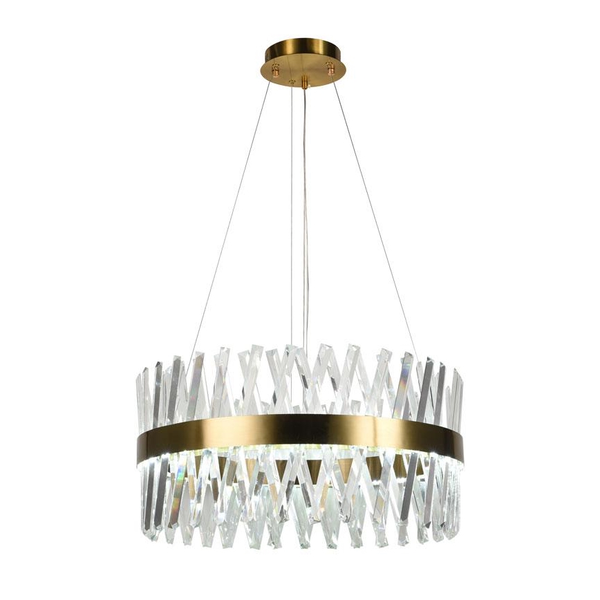 Dimmbarer LED-Kristallkronleuchter an Schnur LED/80W/230V 3000-6500K golden + Fernbedienung