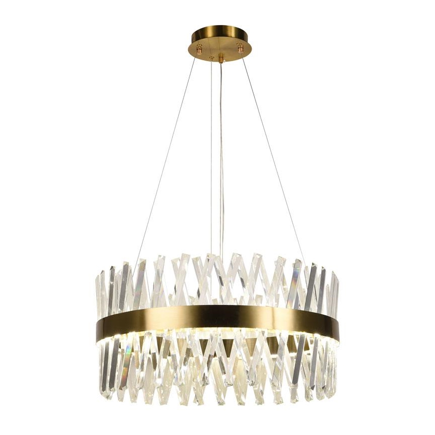 Dimmbarer LED-Kristallkronleuchter an Schnur LED/80W/230V 3000-6500K golden + Fernbedienung