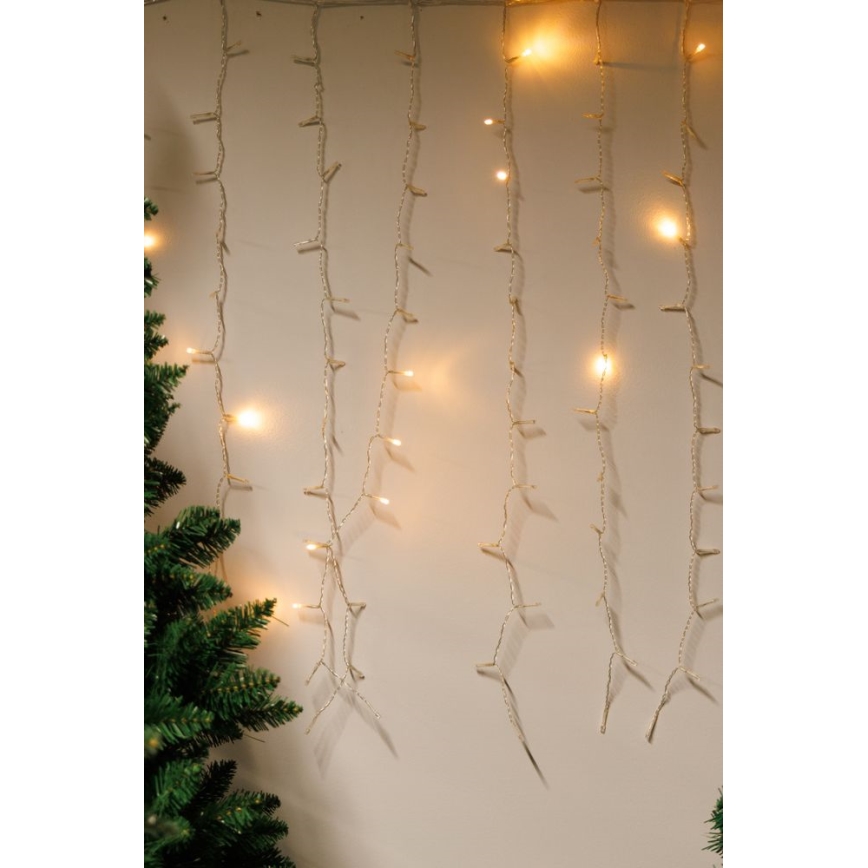 Dimmbarer LED-Outdoor-Weihnachtslichtervorhang CURTAIN 360xLED/8,4W/230V 2x2 m IP44 warmweiβ + Fernbedienung