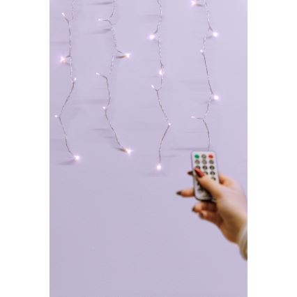 Dimmbarer LED-Outdoor-Weihnachtslichtervorhang CURTAIN 360xLED/8,4W/230V 2x2 m IP44 warmweiβ + Fernbedienung