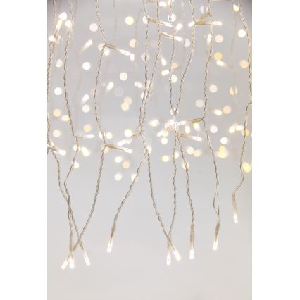 Dimmbarer LED-Outdoor-Weihnachtslichtervorhang CURTAIN 360xLED/8,4W/230V 2x2 m IP44 warmweiβ + Fernbedienung