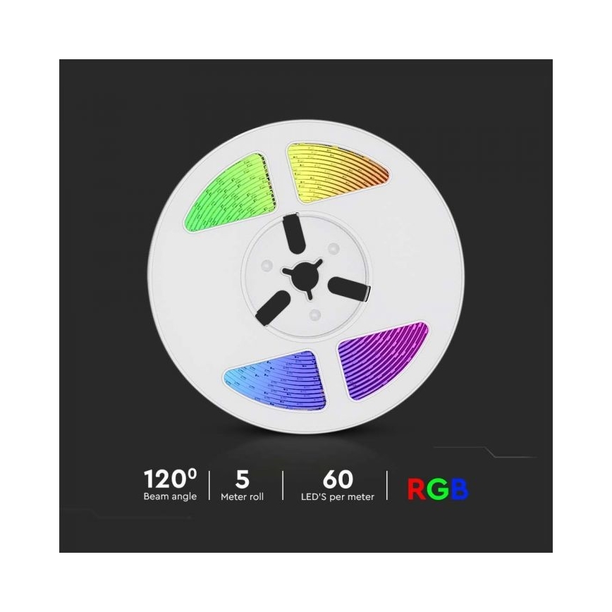 Dimmbarer LED-RGB-Solarstreifen LED/1,2W/3,7V IP67 5m + Fernbedienung