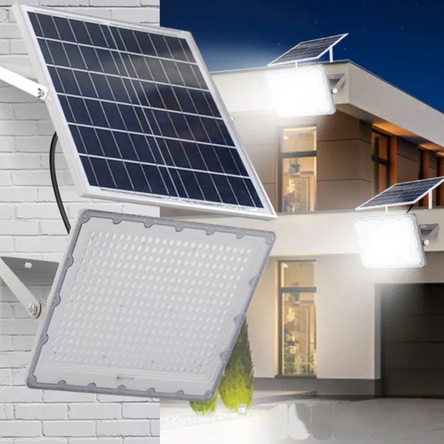 Dimmbarer LED-Solarstrahler LED/150W/3,2V 5000K 15000 mAh IP65 schwarz + Fernbedienung