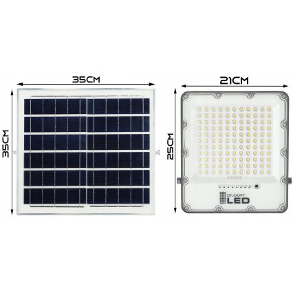 Dimmbarer LED-Solarstrahler LED/150W/3,2V 5000K 15000 mAh IP65 schwarz + Fernbedienung