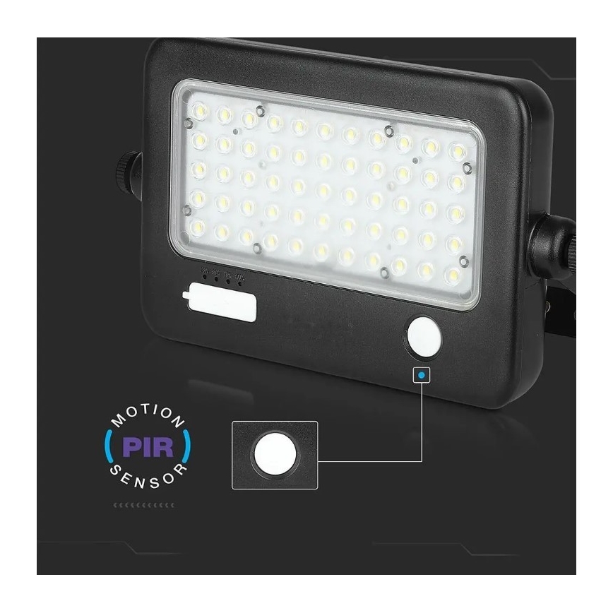 Dimmbarer LED-Solarstrahler mit Sensor LED/10W/3,7V 4000K IP65 + USB-Anschluss