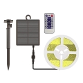 Dimmbarer LED-Solarstreifen LED/1,2W/3,7V 3000K IP67 1500 mAh 5m + Fernbedienung