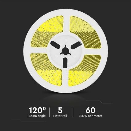 Dimmbarer LED-Solarstreifen LED/1,2W/3,7V 4000K IP67 5m + Fernbedienung