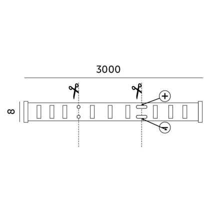 Dimmbarer LED-Streifen LED/25W/230V 3m 3000K