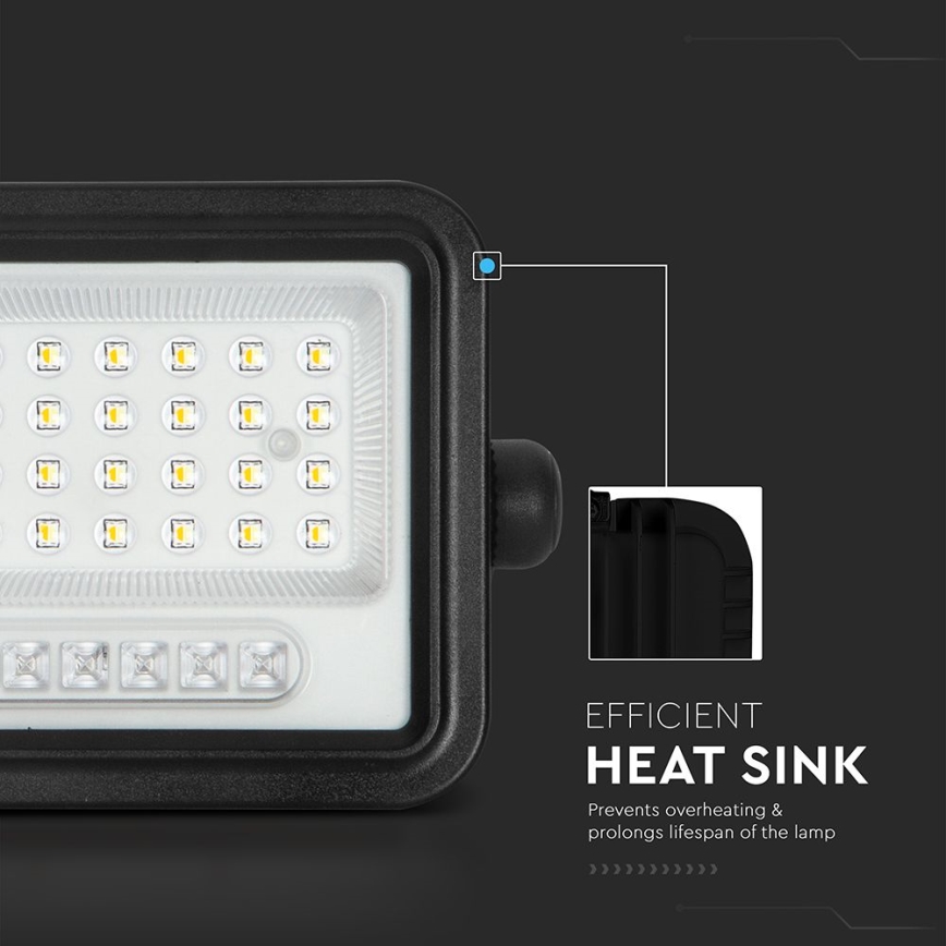 Dimmbarer LED-Solarreflektor LED/50W/3,2V 2000-8000K IP65 3800 mAh schwarz + Fernbedienung