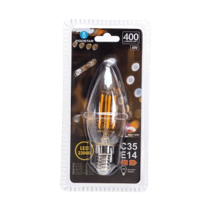 Dimmbares LED-Leuchtmittel FILAMENT C35 E14/4W/230V 2200K - Aigostar