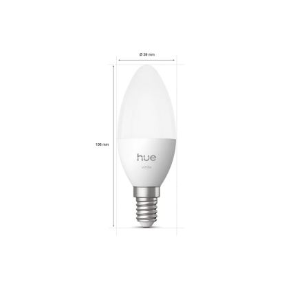 Dimmbares LED-Leuchtmittel Philips Hue White B39 E14/3,9W/230V 2700K