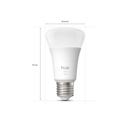 Dimmbares LED-Leuchtmittel Philips Hue WHITE E27/9,5W/230V 2700K