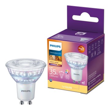 Dimmbares LED-Leuchtmittel Philips Warm Glow GU10/2,6W/230V 2200-2700K CRI 90