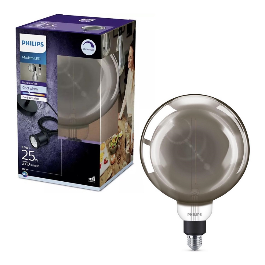 Dimmbares LED-Leuchtmittel SMOKY VINTAGE Philips E27/6,5W/230V 4000K