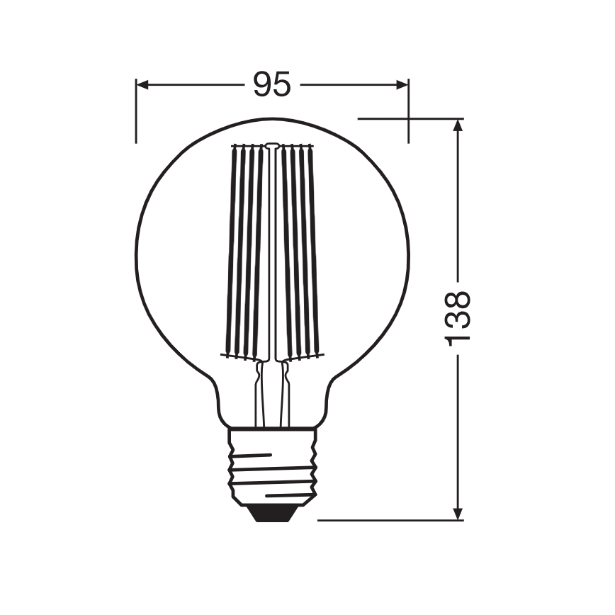 Dimmbares LED-Leuchtmittel VINTAGE FILAMENT E27/11W/230V 1800K - Osram