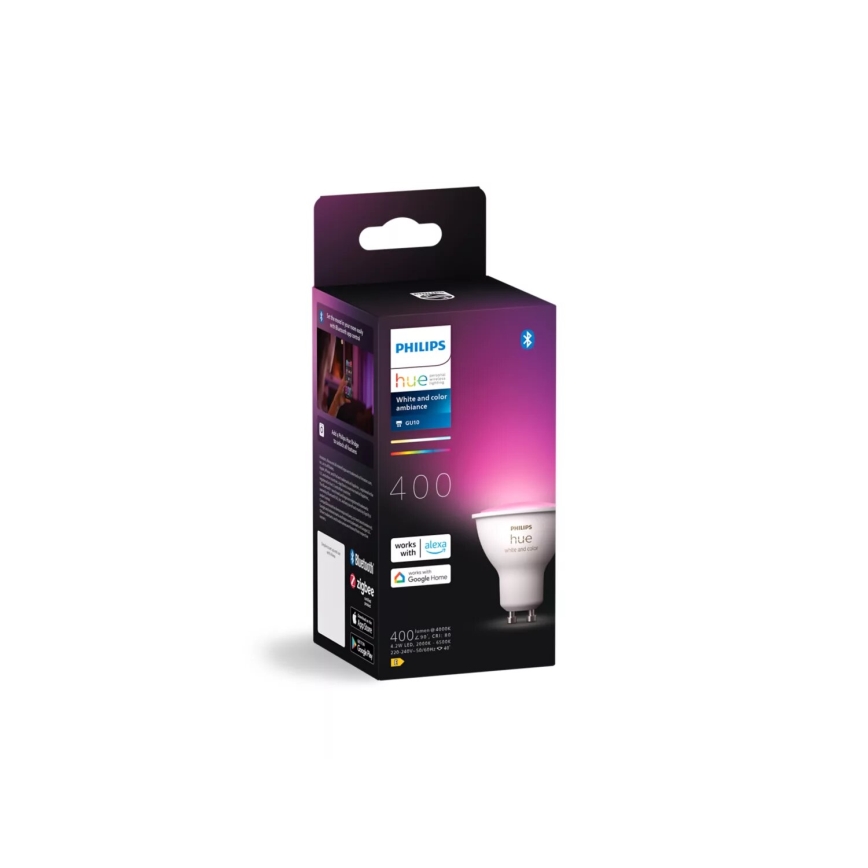 Dimmbares LED-RGBW-Leuchtmittel Philips Hue White And Color Ambiance GU10/4,2W/230V 2000-6500K
