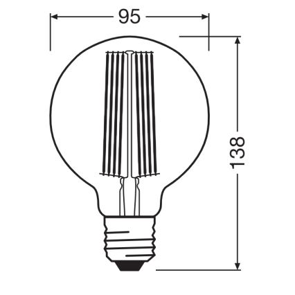 Dimmbares LED-Vintage-Filament-Leuchtmittel E27/5,8W/230V 2200K - Osram