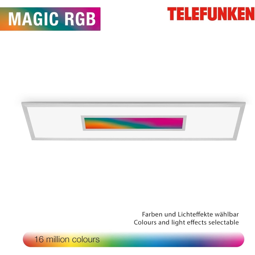 LED RGBW dimmbares Panel LED/20W/230V 3000-6500K 25x100 cm silber + Fernbedienung