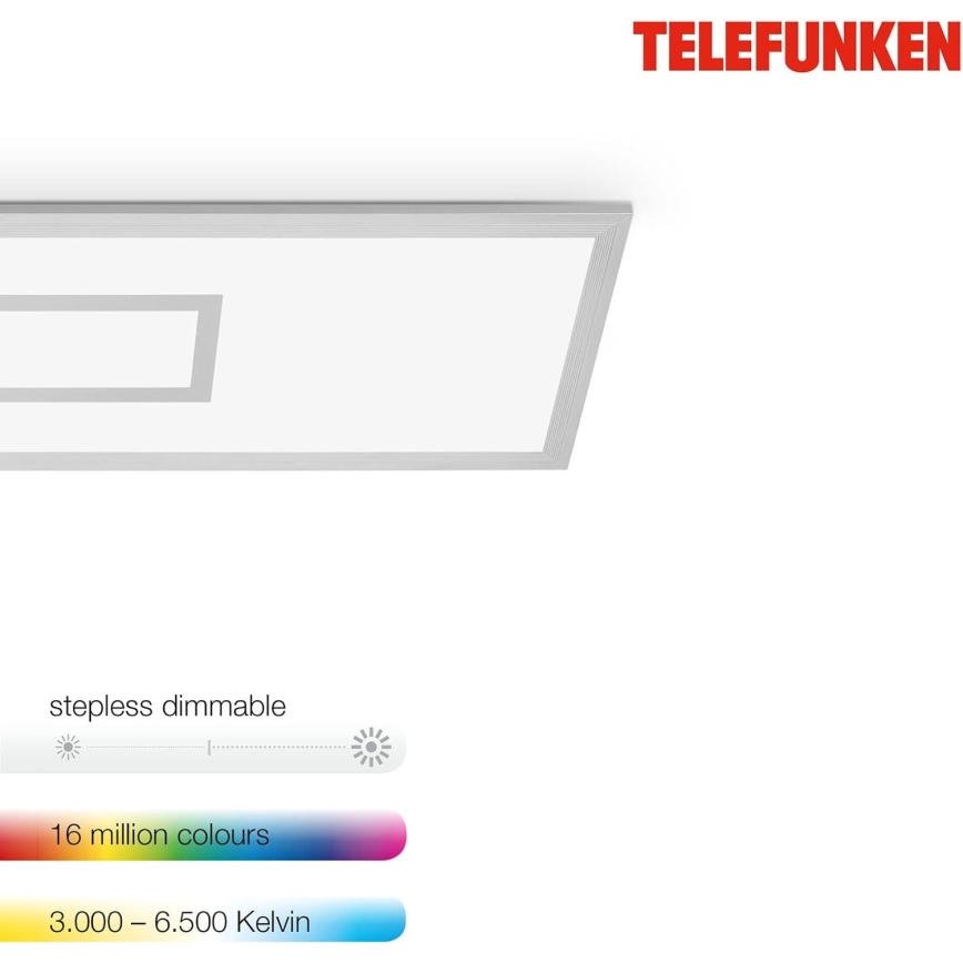 LED RGBW dimmbares Panel LED/20W/230V 3000-6500K 25x100 cm silber + Fernbedienung