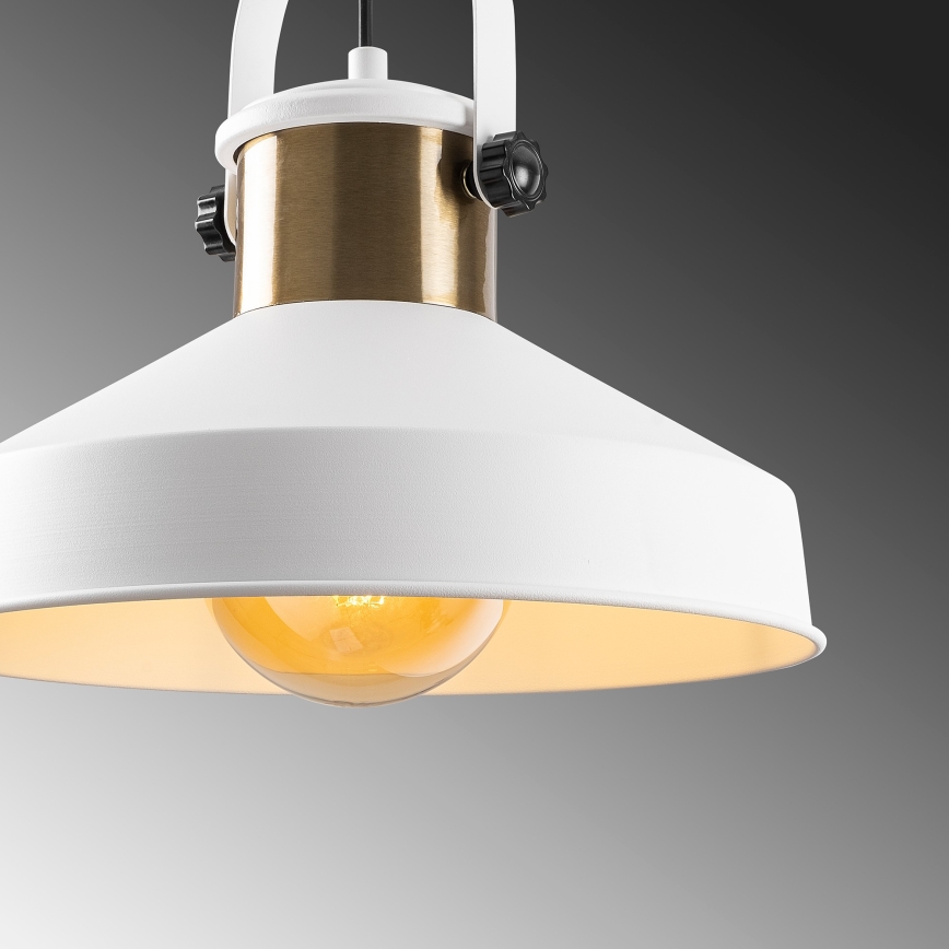 DODO Hängeleuchte mit Seilaufhängung, 1x E27/40W/230V, weiß/bronze