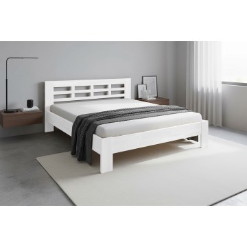 Doppelbett aus massivem Holz ANGELA 180x200 cm Weiß