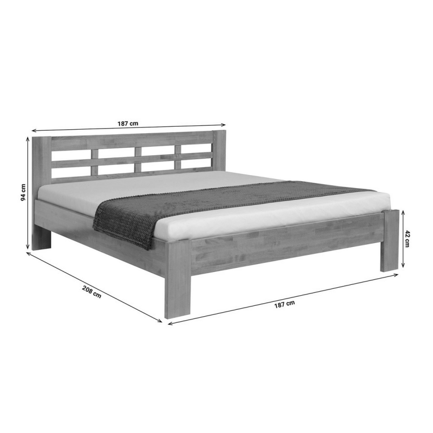 Doppelbett aus Massivholz ANGELA 180x200 cm Zwetschge