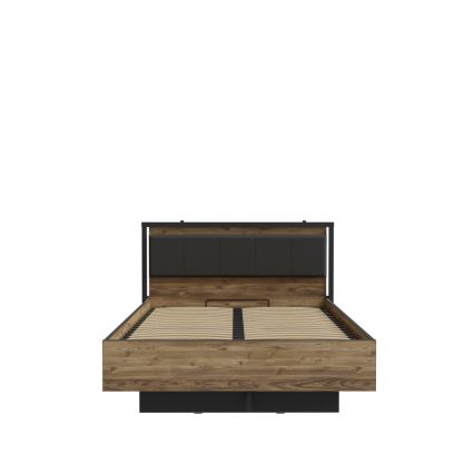 Doppelbett mit Stauraum OREN 140x200 cm braun/schwarz