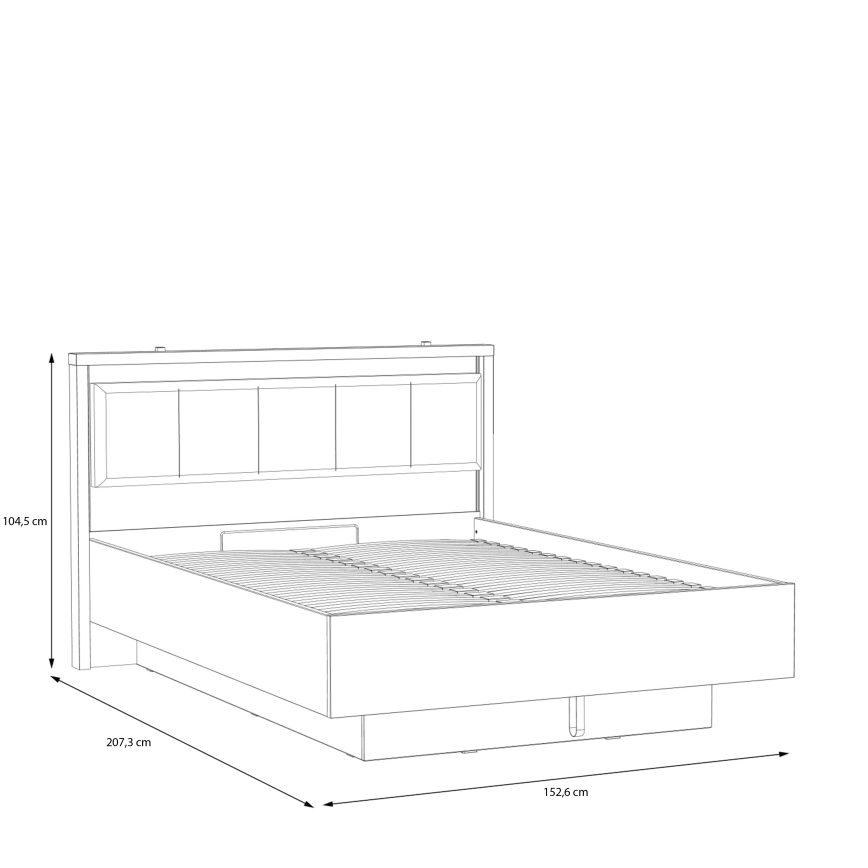 Doppelbett mit Stauraum OREN 140x200 cm braun/schwarz