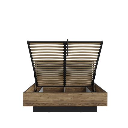 Doppelbett mit Stauraum OREN 160x200 cm braun/schwarz