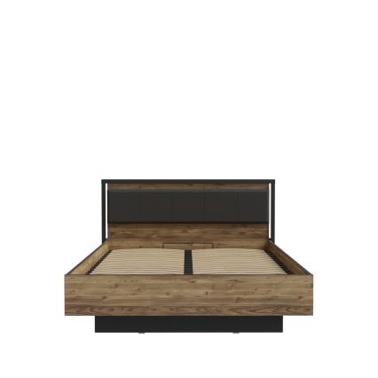 Doppelbett mit Stauraum OREN 160x200 cm braun/schwarz