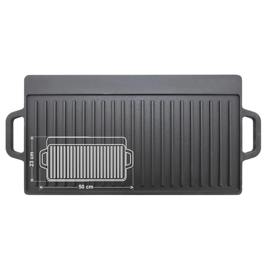 Doppelseitige Grillplatte 50x23 cm