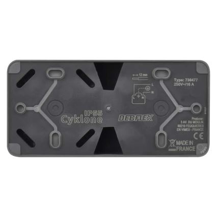 Doppelsteckdose für feuchte Umgebungen IP55