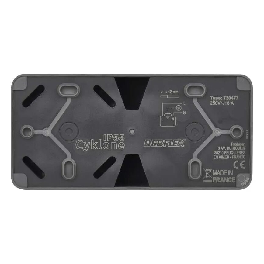 Doppelsteckdose für feuchte Umgebungen IP55