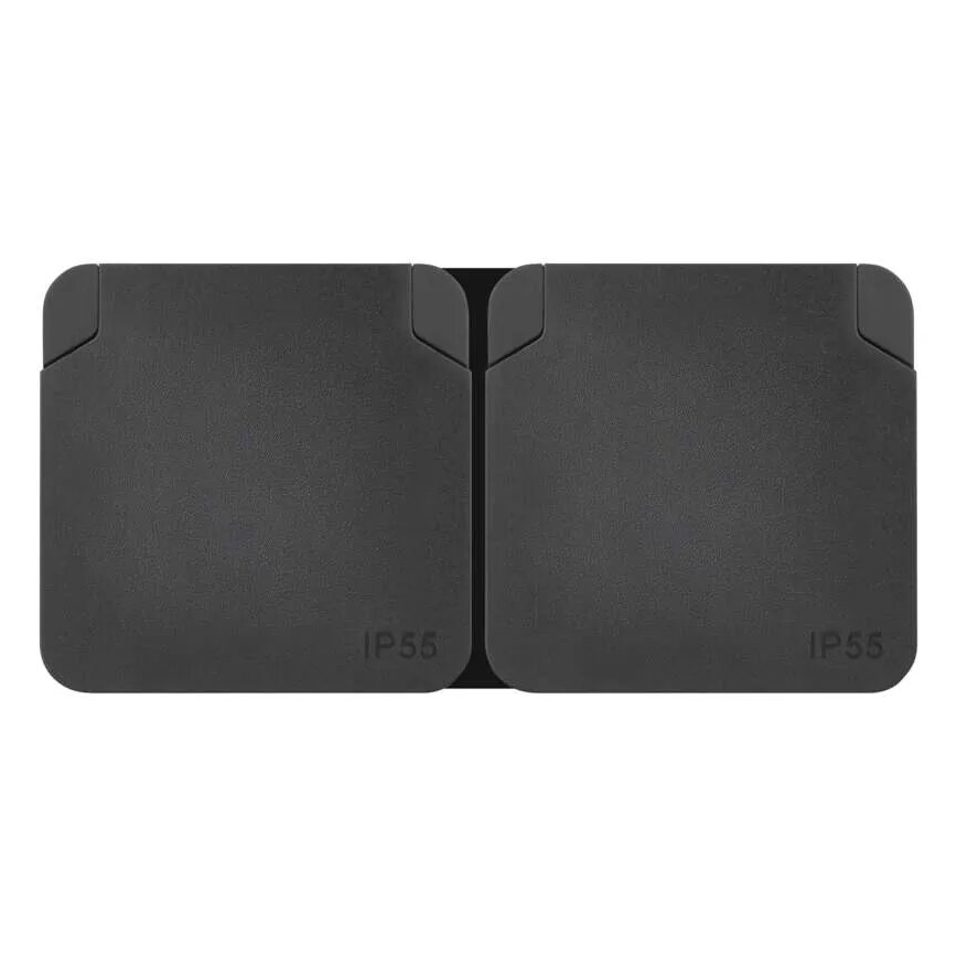 Doppelsteckdose für feuchte Umgebungen IP55