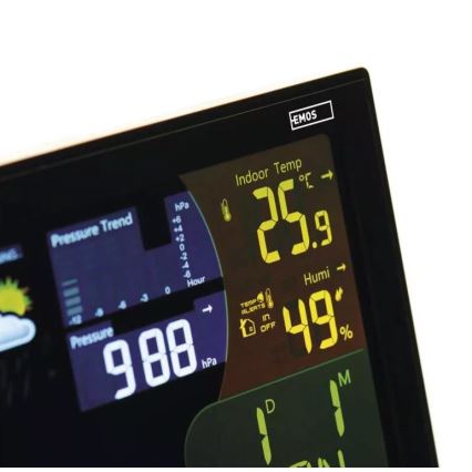 Drahtlose Wetterstation mit Alarmfunktion 3xAAA schwarz